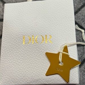Dior White Bag with Gold Star Charm
